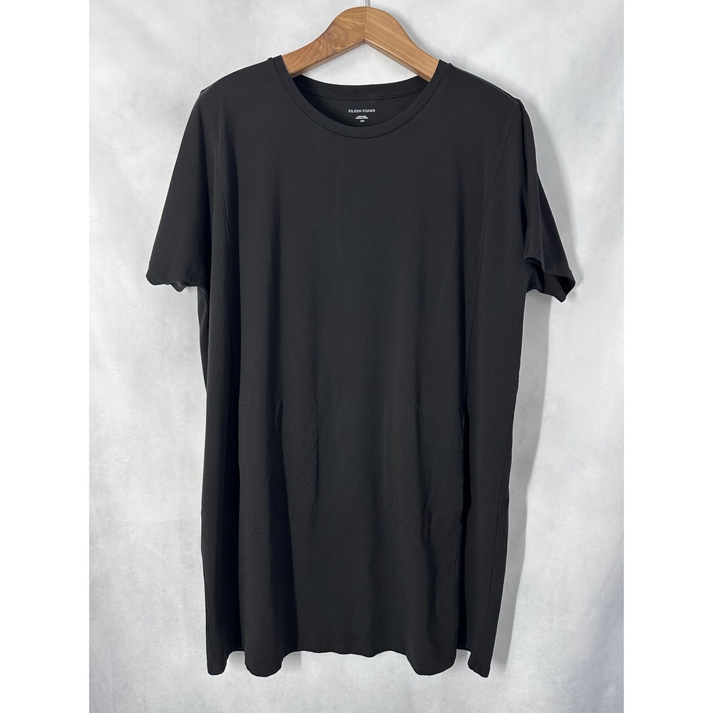 Eileen Fisher Organic Cotton Short Sleeve Oversized T-shirt Dress Size Large